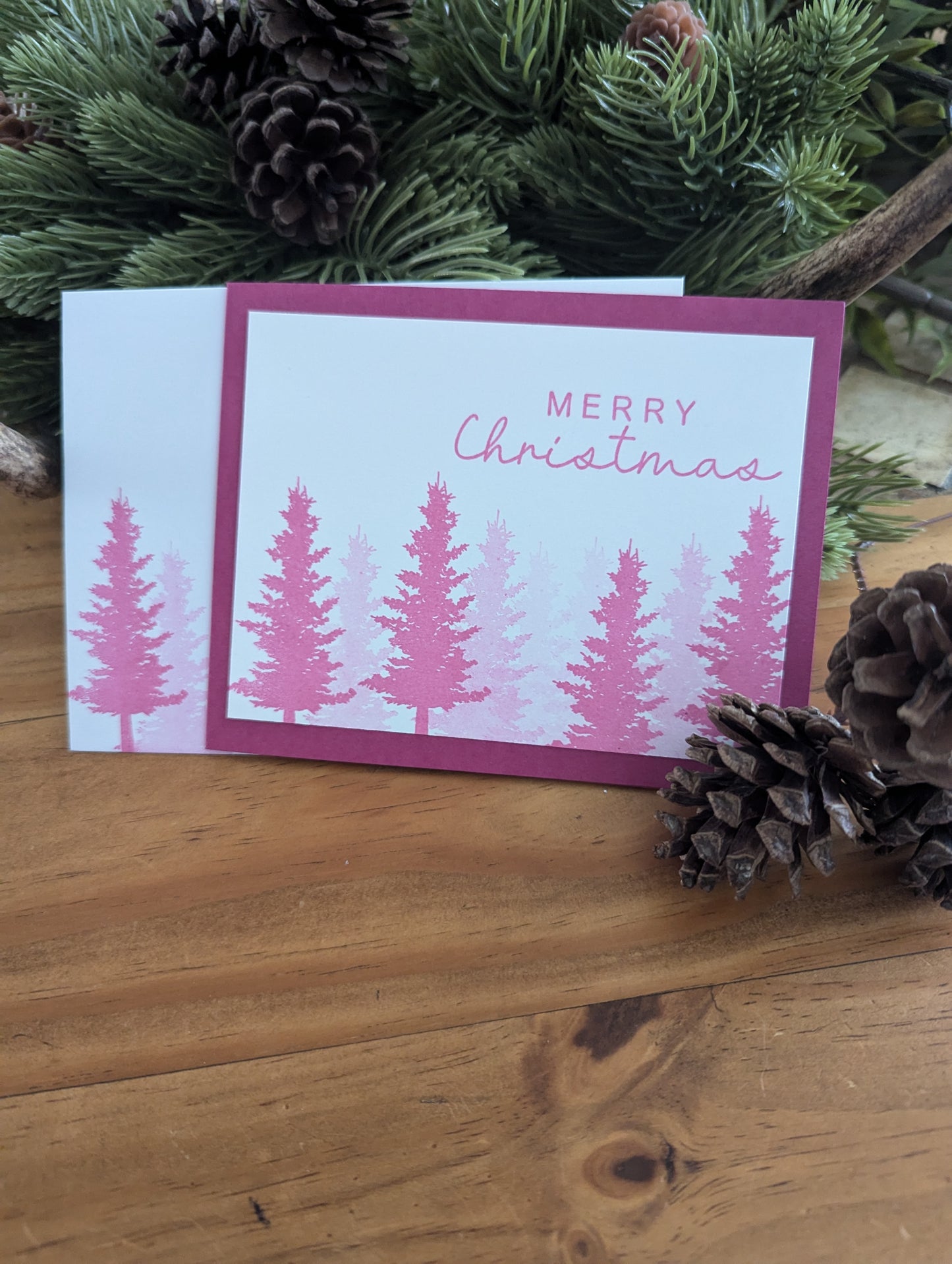 Layered Trees Handmade Christmas Card