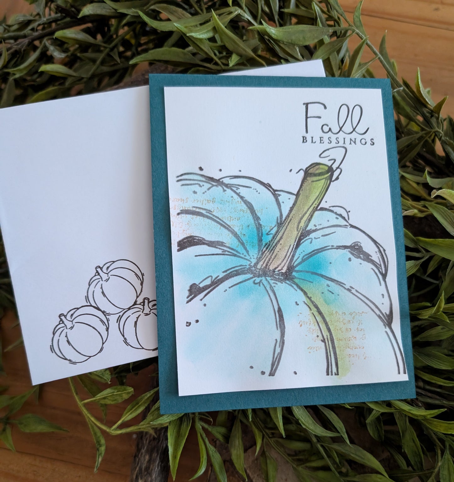 Fall Blessings Handmade Pumpkin Card
