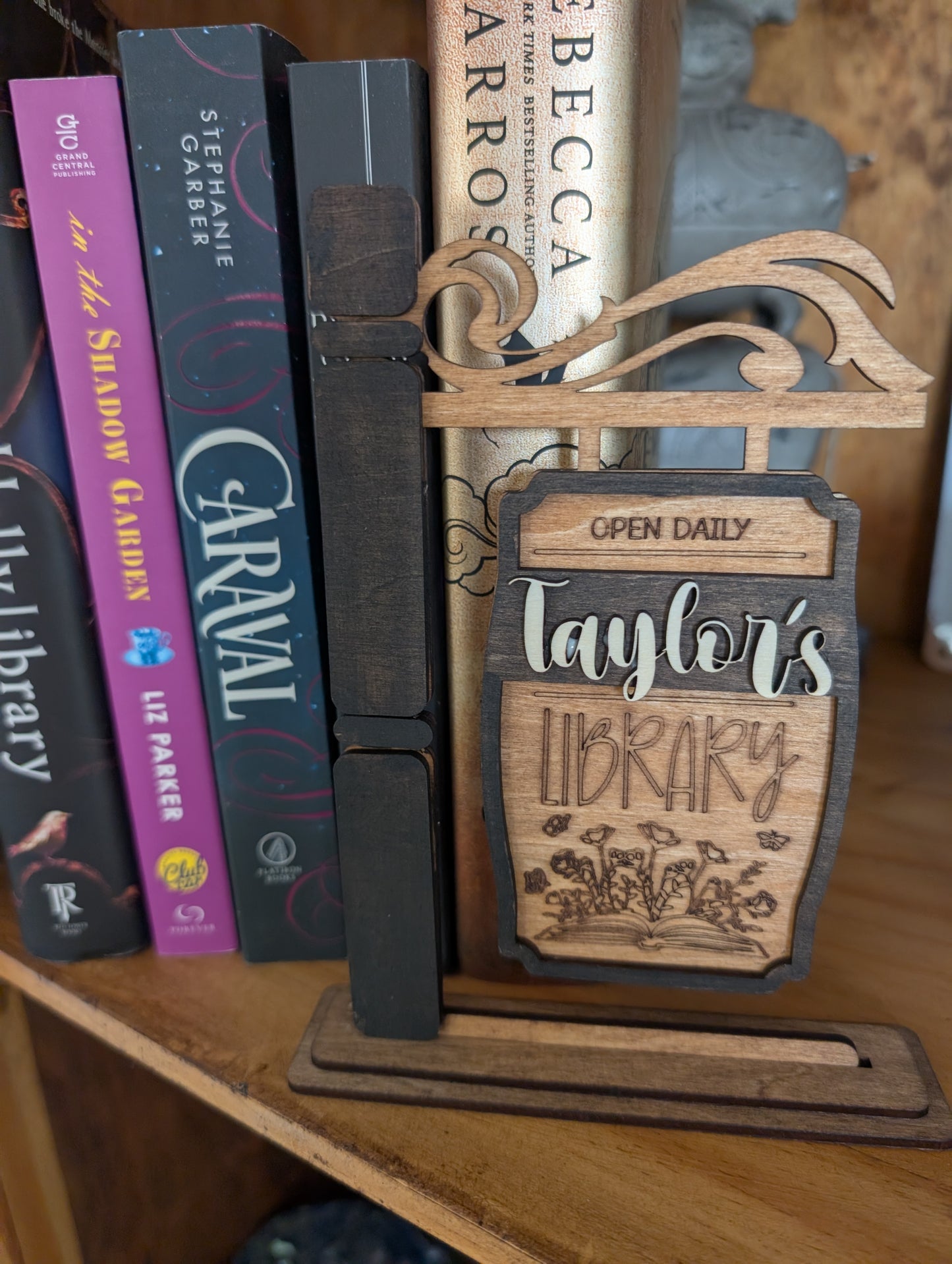 Personalized Wooden Library Sign