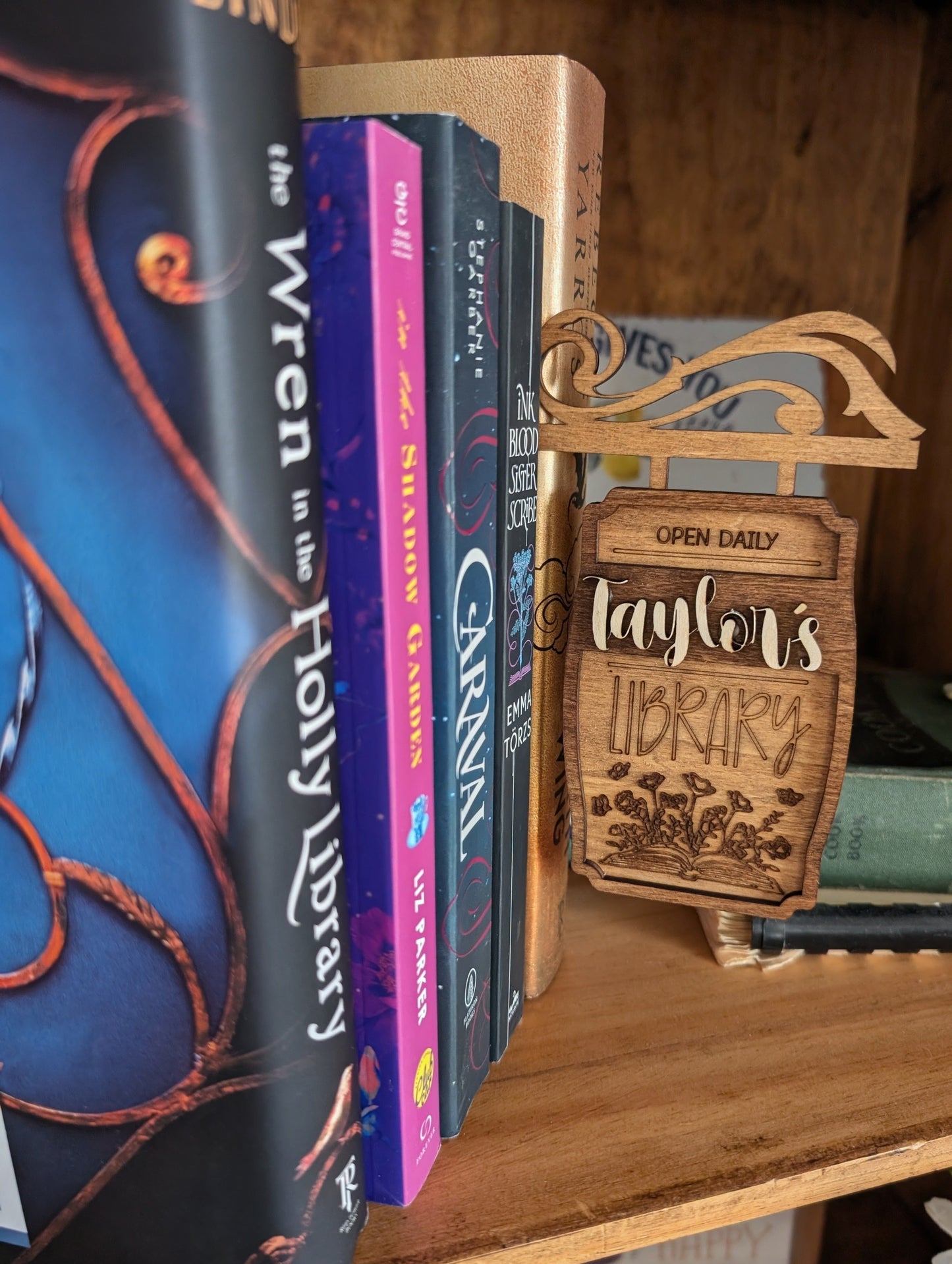 Personalized Wooden Library Sign