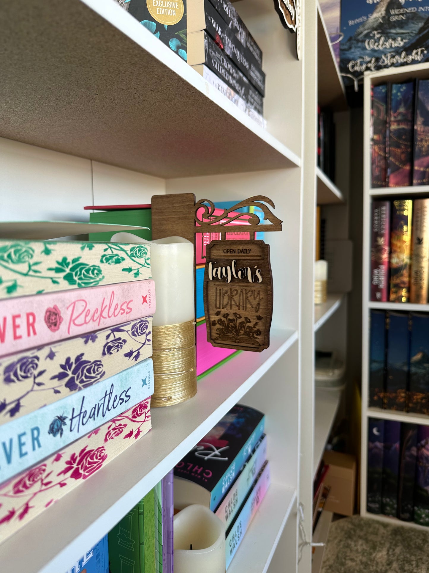 Personalized Wooden Library Sign