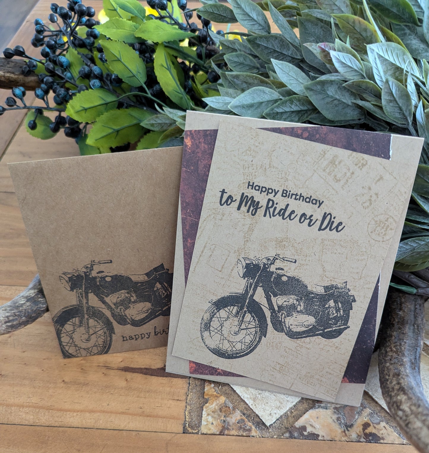 Motorcycle Handmade Birthday Card