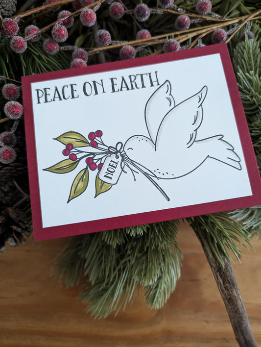 Peace Dove Handmade Christmas Card