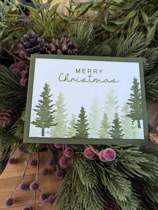 Layered Trees Handmade Christmas Card