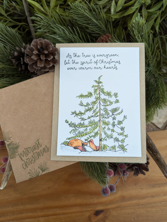 Sleeping Fox Christmas Card