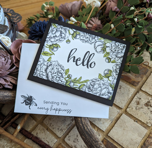 Handmade Floral Hello Card