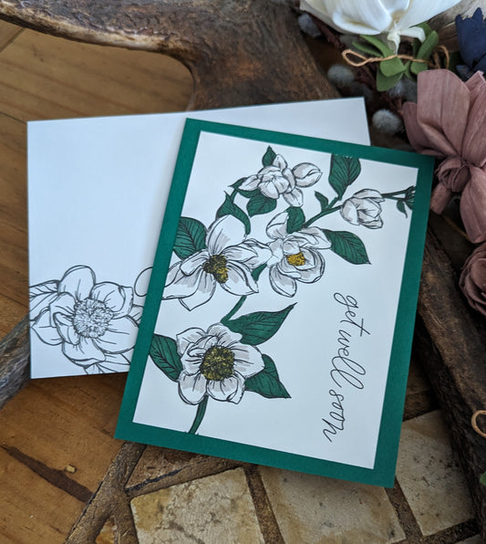 Handmade Floral Get Well Card