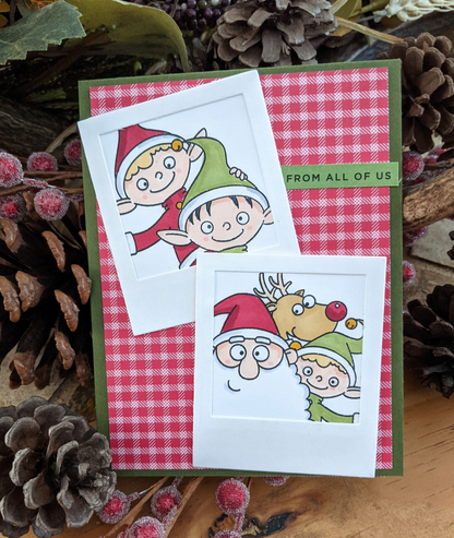 Handmade Elf Selfies Christmas Card