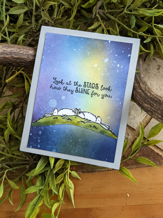 Stargazing Rabbits Handmade Cards